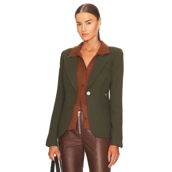 Smythe Duchess Army Green Wool Blazer 8 - Picture 1 of 11